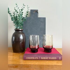2/$20 VINTAGE Libbey Tawny Smoke Tumbler Glasses (Set of 2)